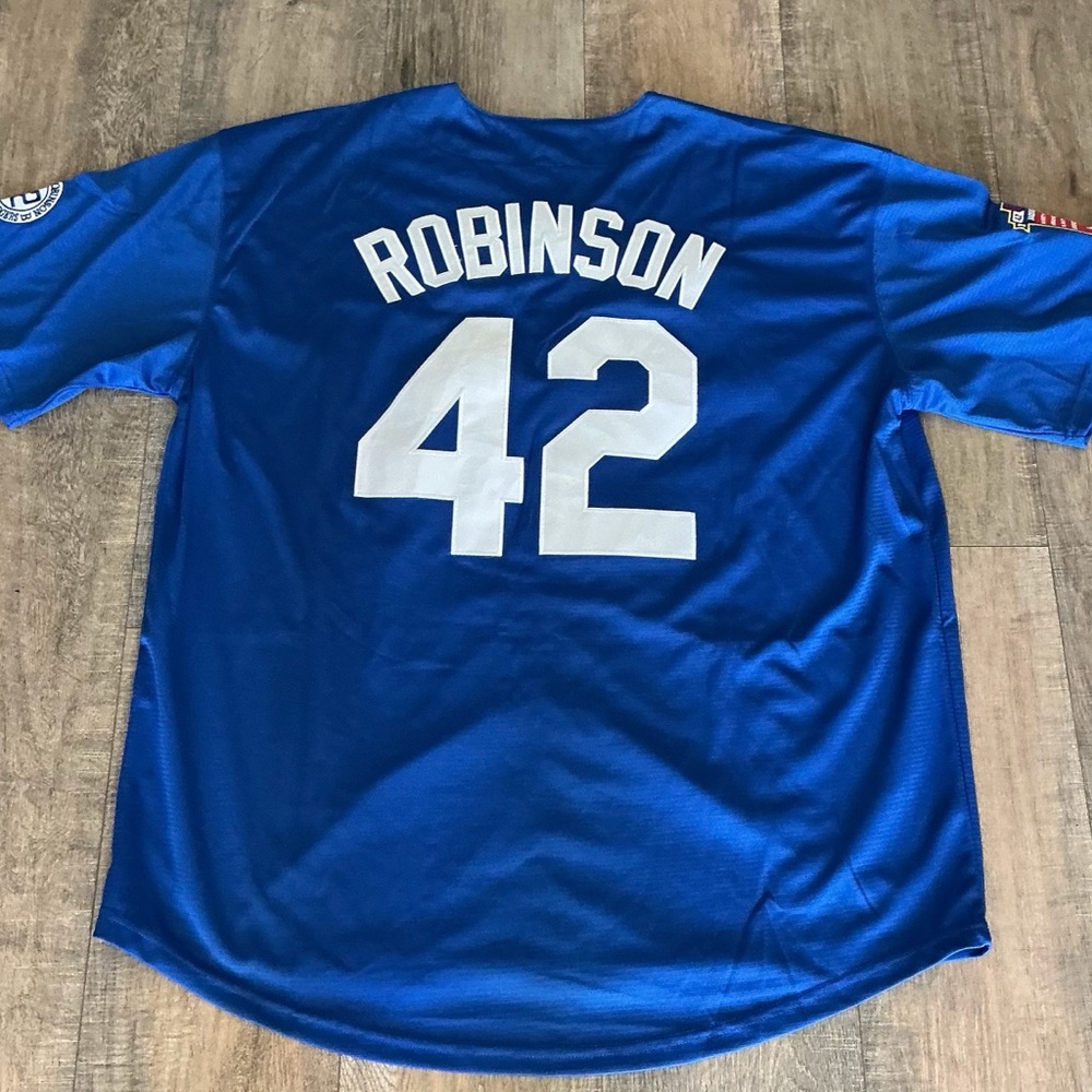 Jackie Robinson #42 Brooklyn Dodgers Baseball Jersey in Royal Blue